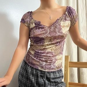 Purple Paisley Top
